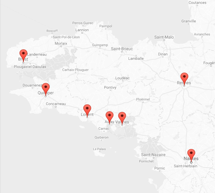 Transport Bretagne le VTC sur Lorient, Vannes, Auray, Quimper, Brest, Rennes et Nantes